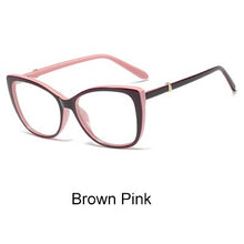 Load image into Gallery viewer, Ralferty  Luxury Eye Glasses Women Cat Eye Frame Eyeglasses TR90 Clear Lens With Spring Leg Optic Spectacle Eyewear F93331