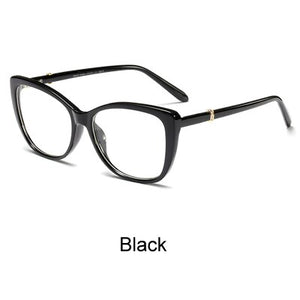 Ralferty  Luxury Eye Glasses Women Cat Eye Frame Eyeglasses TR90 Clear Lens With Spring Leg Optic Spectacle Eyewear F93331