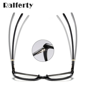 Ralferty  Luxury Eye Glasses Women Cat Eye Frame Eyeglasses TR90 Clear Lens With Spring Leg Optic Spectacle Eyewear F93331