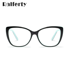 Load image into Gallery viewer, Ralferty  Luxury Eye Glasses Women Cat Eye Frame Eyeglasses TR90 Clear Lens With Spring Leg Optic Spectacle Eyewear F93331