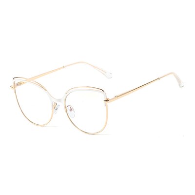 Ralferty 2023 Cat Eye No Diopter Glasses Brand Female Eyeglass Frames Antiblue Computer Transparent Glasses Optical Frame