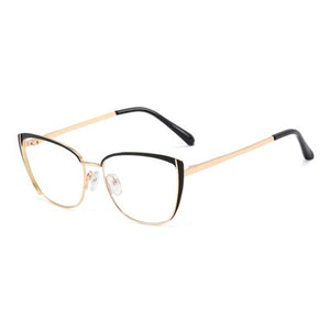 Ralferty 2022 Decorative Blue Light Glasses Women's Computer Glasses Frame For Women Transparent Anti-Glare Metal Oculos F95732