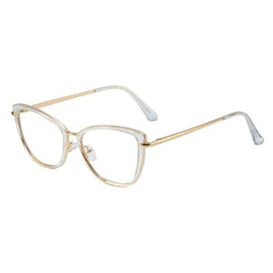 Ralferty 2022 High Quality Clear Glasses Women's Eyeglass Frame Anti Blue Light Spectacle Frames 0 Diopter Spring Optical Glass