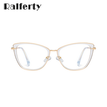 Load image into Gallery viewer, Ralferty 2022 High Quality Clear Glasses Women&#39;s Eyeglass Frame Anti Blue Light Spectacle Frames 0 Diopter Spring Optical Glass