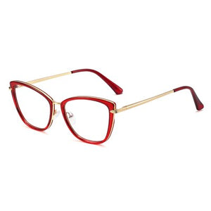Ralferty 2022 High Quality Clear Glasses Women's Eyeglass Frame Anti Blue Light Spectacle Frames 0 Diopter Spring Optical Glass