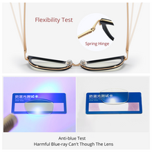 Load image into Gallery viewer, Ralferty 2022 High Quality Clear Glasses Women&#39;s Eyeglass Frame Anti Blue Light Spectacle Frames 0 Diopter Spring Optical Glass