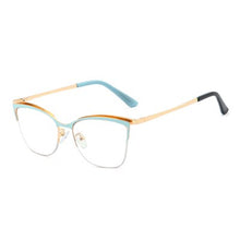Carica l&#39;immagine nel visualizzatore di Gallery, Ralferty 2022 Retro Del Computer Luce Blu Occhiali Telaio Donne Decorativi In Metallo Trasparente Anti-Riflesso Femminile Montatura per occhiali F95661 