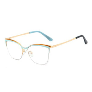 Ralferty 2022 Retro Del Computer Luce Blu Occhiali Telaio Donne Decorativi In Metallo Trasparente Anti-Riflesso Femminile Montatura per occhiali F95661 