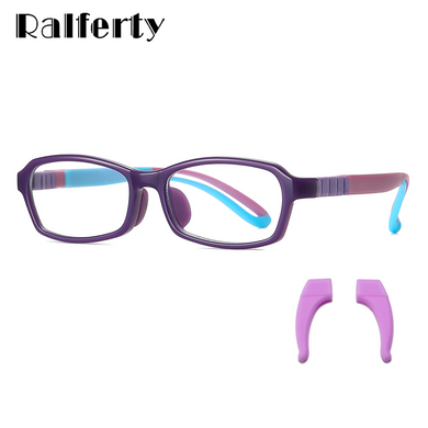 Ralferty Anti Radiation Glasses for Kids Children Optic Eyeglasses Frame Super Flexible Silicone Temples Gift Ear Hook D5120