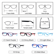 Load image into Gallery viewer, Ralferty Anti Radiation Glasses for Kids Children Optic Eyeglasses Frame Super Flexible Silicone Temples Gift Ear Hook D5120