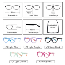 Load image into Gallery viewer, Ralferty Children&#39;s Glasses Silicone Myopia Optic Frame Pink Round Spectacles Eye Protection Computer Glasses Blue Light D5118