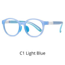 Load image into Gallery viewer, Ralferty Children&#39;s Glasses Silicone Myopia Optic Frame Pink Round Spectacles Eye Protection Computer Glasses Blue Light D5118