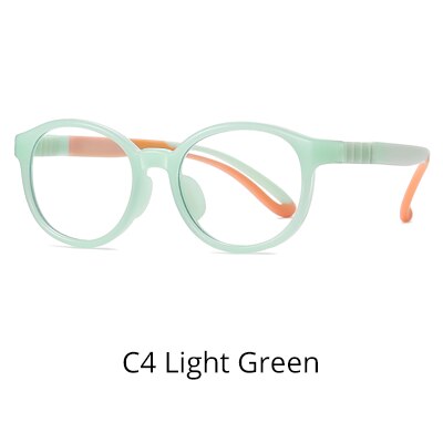 Ralferty Children's Glasses Silicone Myopia Optic Frame Pink Round Spectacles Eye Protection Computer Glasses Blue Light D5118