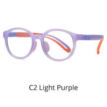 Load image into Gallery viewer, Ralferty Children&#39;s Glasses Silicone Myopia Optic Frame Pink Round Spectacles Eye Protection Computer Glasses Blue Light D5118
