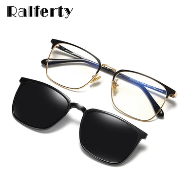 Ralferty Clip On Glasses Frames Magnetic Sunglass Clips Polar Optics Men 2 In 1 TR90 Sun Glasses Women Optical 0 Degree Z8030