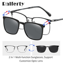 Load image into Gallery viewer, Ralferty Clip On Glasses Frames Magnetic Sunglass Clips Polar Optics Men 2 In 1 TR90 Sun Glasses Women Optical 0 Degree Z8030
