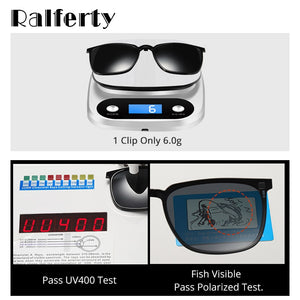 Ralferty Clip On Glasses Frames Magnetic Sunglass Clips Polar Optics Men 2 In 1 TR90 Sun Glasses Women Optical 0 Degree Z8030