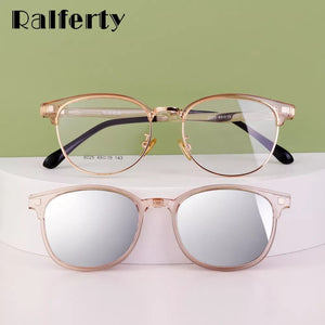 Ralferty Custom Prescription Sunglasses Women Magnet Sunshade Polarized Clip On Sun Glasses Eyeglasses Frame For Woman Z8025