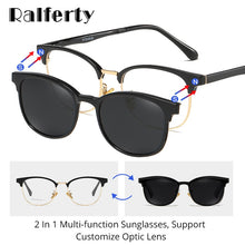 Load image into Gallery viewer, Ralferty Custom Prescription Sunglasses Women Magnet Sunshade Polarized Clip On Sun Glasses Eyeglasses Frame For Woman Z8025