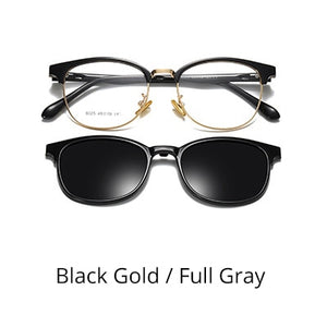 Ralferty Custom Prescription Sunglasses Women Magnet Sunshade Polarized Clip On Sun Glasses Eyeglasses Frame For Woman Z8025