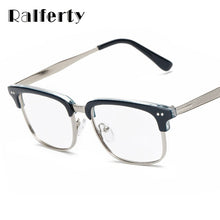 Load image into Gallery viewer, Ralferty Designer Unisex Gold Rimmed Glasses Frame With Clear Lens Women Men Square Eyeglasses Myopia Optic Frame oculos de grau