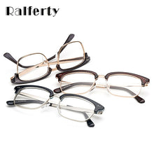 Load image into Gallery viewer, Ralferty Designer Unisex Gold Rimmed Glasses Frame With Clear Lens Women Men Square Eyeglasses Myopia Optic Frame oculos de grau