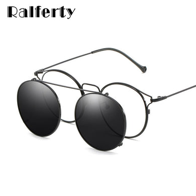 Ralferty Female Glasses Frames For Optical Lenses Woman Clip On Prescription Sunglasses Round Cat Eye Women'S Sunglasses Z17102