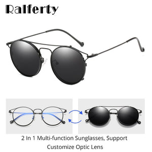 Ralferty Female Glasses Frames For Optical Lenses Woman Clip On Prescription Sunglasses Round Cat Eye Women'S Sunglasses Z17102