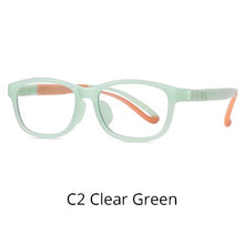 Load image into Gallery viewer, Ralferty Flexible Children Eyeglasses Non-slip No Diopter Optical Prescription Glasses Frame Blue Light Glasses Silicone D5121