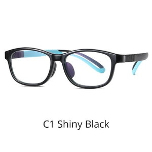 Ralferty Flexible Children Eyeglasses Non-slip No Diopter Optical Prescription Glasses Frame Blue Light Glasses Silicone D5121