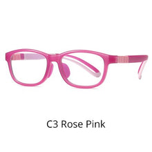 Load image into Gallery viewer, Ralferty Flexible Children Eyeglasses Non-slip No Diopter Optical Prescription Glasses Frame Blue Light Glasses Silicone D5121
