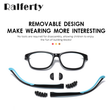 Load image into Gallery viewer, Ralferty Flexible Children Eyeglasses Non-slip No Diopter Optical Prescription Glasses Frame Blue Light Glasses Silicone D5121