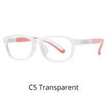 Load image into Gallery viewer, Ralferty Flexible Children Eyeglasses Non-slip No Diopter Optical Prescription Glasses Frame Blue Light Glasses Silicone D5121