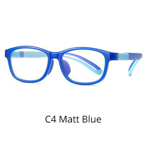 Ralferty Flexible Children Eyeglasses Non-slip No Diopter Optical Prescription Glasses Frame Blue Light Glasses Silicone D5121