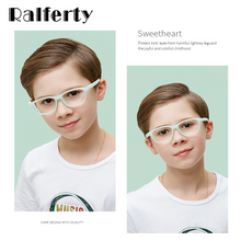 Load image into Gallery viewer, Ralferty Flexible Children Eyeglasses Non-slip No Diopter Optical Prescription Glasses Frame Blue Light Glasses Silicone D5121