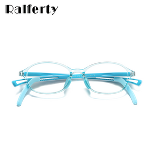 Ralferty Flexible TR90 Optic Eyeglass Frame Kids Clear No Diopter Glasses for Child Bluelight Prescription Glasses Frames D5110