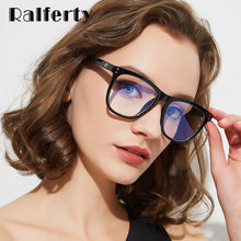 Load image into Gallery viewer, Ralferty Glasses Frame Anti Blue Light Computer Glasses Vintage Eyeglass Woman Oversize Square Grade Eyewear Men Optical W8971