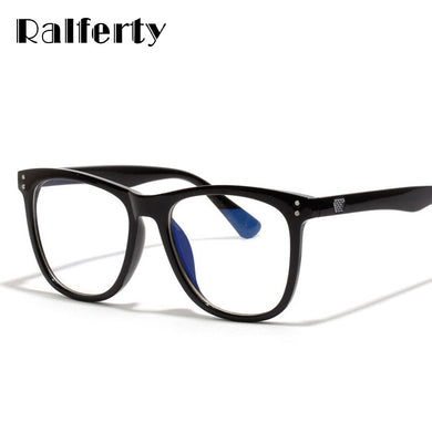 Ralferty Glasses Frame Anti Blue Light Computer Glasses Vintage Eyeglass Woman Oversize Square Grade Eyewear Men Optical W8971