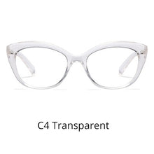 Load image into Gallery viewer, Ralferty  Female Glasses Frame Cat Eye Vintage Eyeglasses Frame For Woman Transparent Points 2023 No Diopter F95154