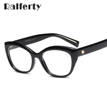 Load image into Gallery viewer, Ralferty  Female Glasses Frame Cat Eye Vintage Eyeglasses Frame For Woman Transparent Points 2023 No Diopter F95154