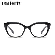 Load image into Gallery viewer, Ralferty  Female Glasses Frame Cat Eye Vintage Eyeglasses Frame For Woman Transparent Points 2023 No Diopter F95154