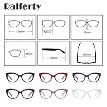 Load image into Gallery viewer, Ralferty  Female Glasses Frame Cat Eye Vintage Eyeglasses Frame For Woman Transparent Points 2023 No Diopter F95154