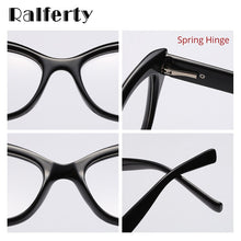 Load image into Gallery viewer, Ralferty  Female Glasses Frame Cat Eye Vintage Eyeglasses Frame For Woman Transparent Points 2023 No Diopter F95154