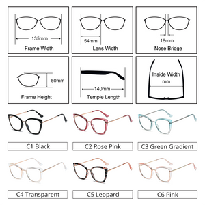 Ralferty  TR90 Women's Eyeglass Frame 2023 Oversized Anti Blue Light Glasses Female Spectacle Frames Spring Leg