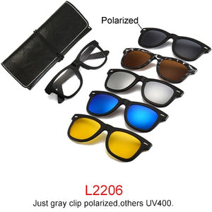 Ralferty Magnet Sunglasses Men Women 2022 Luxury Brand Male Polarized UV400 High Quality 5 in 1 Clip On Grade Glasses Frame
