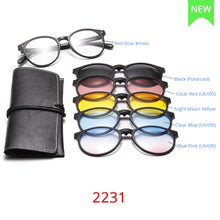 Load image into Gallery viewer, Ralferty Magnet Sunglasses Men Women 2022 Luxury Brand Male Polarized UV400 High Quality 5 in 1 Clip On Grade Glasses Frame