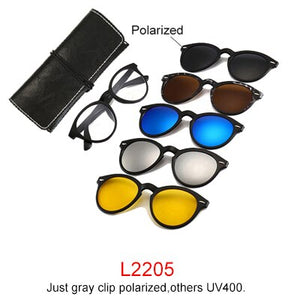 Ralferty Magnet Sunglasses Men Women 2022 Luxury Brand Male Polarized UV400 High Quality 5 in 1 Clip On Grade Glasses Frame
