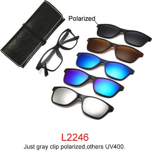 Ralferty Magnet Sunglasses Men Women 2022 Luxury Brand Male Polarized UV400 High Quality 5 in 1 Clip On Grade Glasses Frame