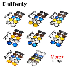 Ralferty Magnet Sunglasses Men Women 2022 Luxury Brand Male Polarized UV400 High Quality 5 in 1 Clip On Grade Glasses Frame