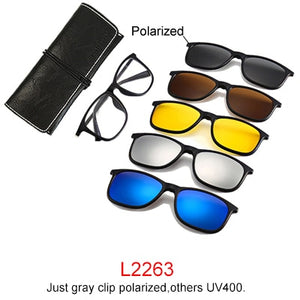 Ralferty Magnet Sunglasses Men Women 2022 Luxury Brand Male Polarized UV400 High Quality 5 in 1 Clip On Grade Glasses Frame